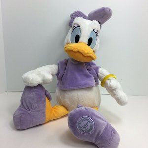 Disney Store Daisy Duck Plush Doll Purple Bow Stuffed Animal Authentic Patch 17"